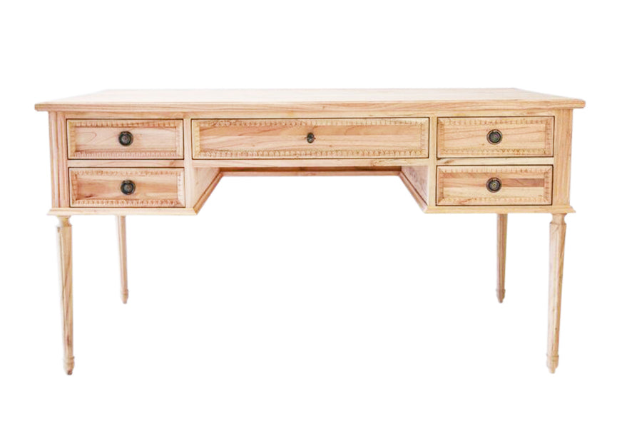 Colette Desk | French Neoclassical Elegance in Natural Wood | Ave Home