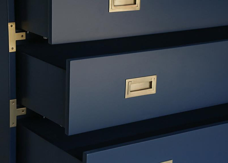 Carlyle Campaign Dresser Navy | 4-Drawer Chest | Ave Home Carlyle Campaign Dresser Navy | 4-Drawer Chest | Ave Home