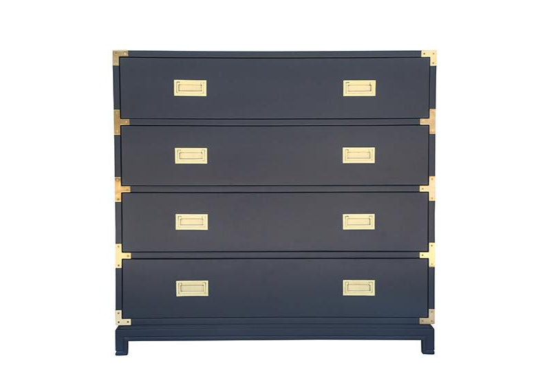 Carlyle Campaign Dresser Navy | 4-Drawer Chest | Ave Home Carlyle Campaign Dresser Navy | 4-Drawer Chest | Ave Home