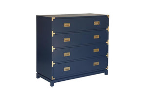 Large Carlyle Campaign Dresser - Navy | AVE HOME
