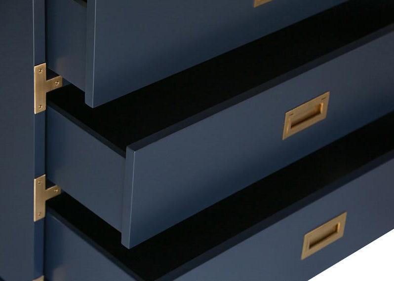 Small Carlyle Campaign Dresser - Navy | AVE HOME