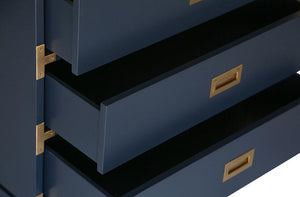 Small Carlyle Campaign Dresser - Navy | AVE HOME