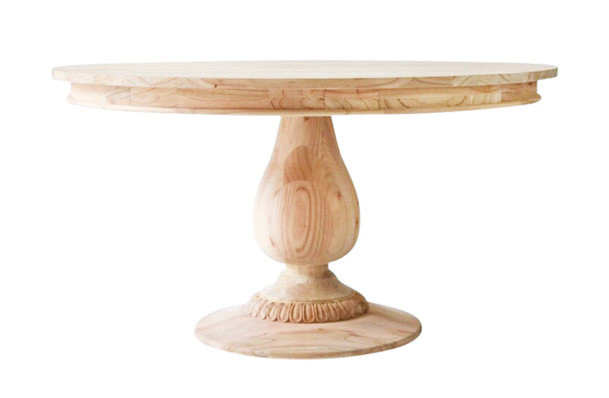 Charlotte Dining Table – Marble Top, Wood Base – Rouse Home
